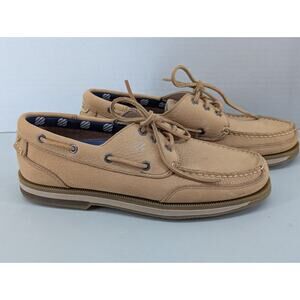 West Marine Men's Tan Leather Boat Shoes Size 8.5 Classic Comfort Mocs -0825